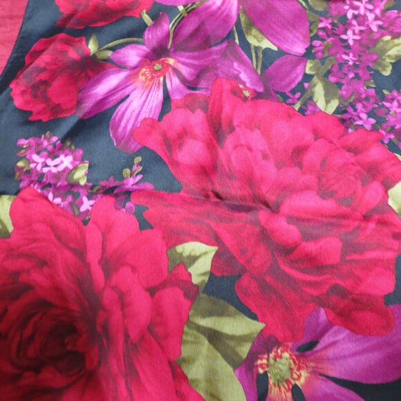 Oscar De La Renta100% Silk scarf floral - Picture 5 of 10